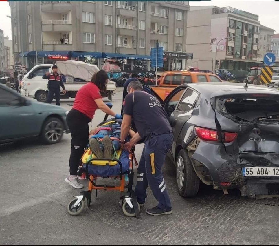 Bafra’da Kaza 1 Yaralı