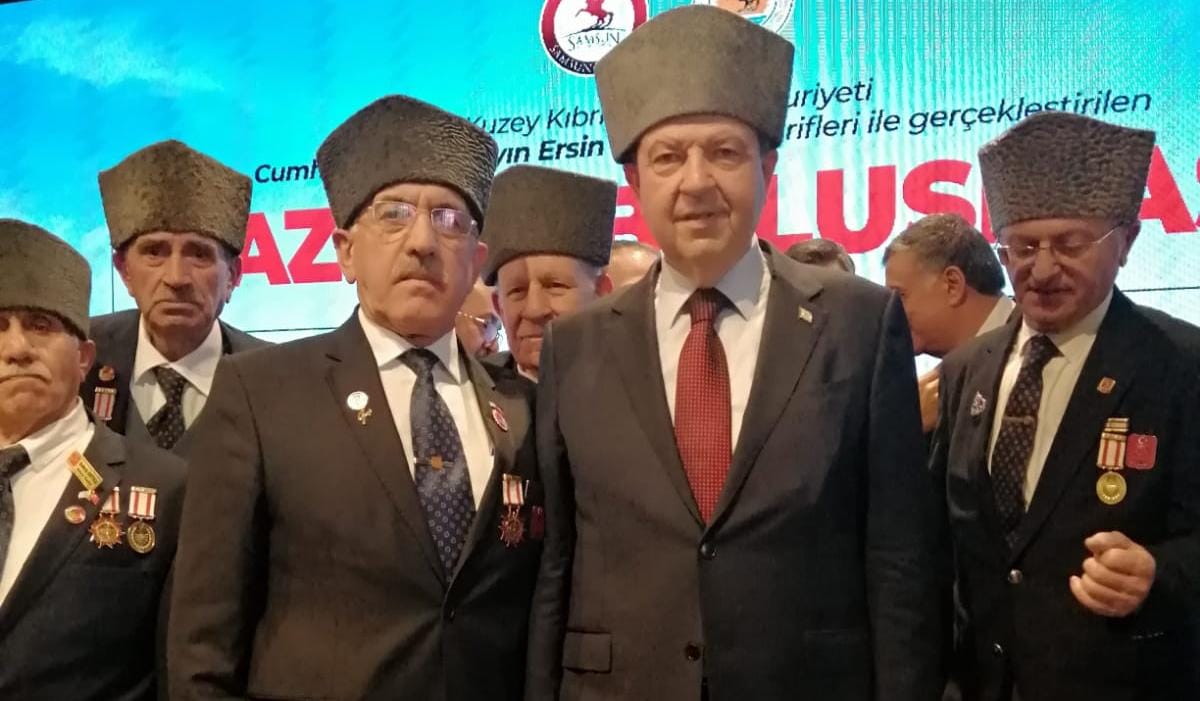 K.T.C Cumhurbaşkanı Tatar’a Türkiye Muharip Gaziler Bafra Temsilciliğinden Sevgi Seli