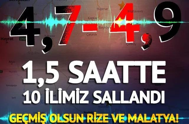 Önce Malatya, sonra Rize’de deprem: 10 ilimiz sallandı! Korkma nedeniyle 2 sağlık çağrısı yapıldı