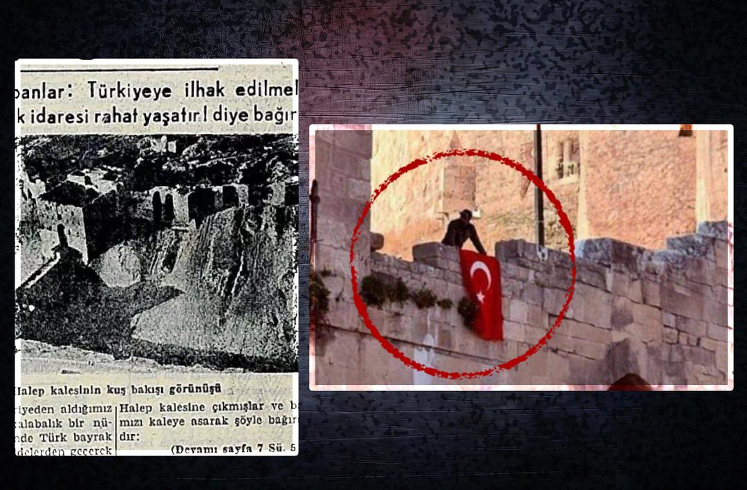 Türk bayrağı Halep Kalesi’ne çekildi ; Muhalif grupların ele geçirdiği kentte dikkat çeken görüntü