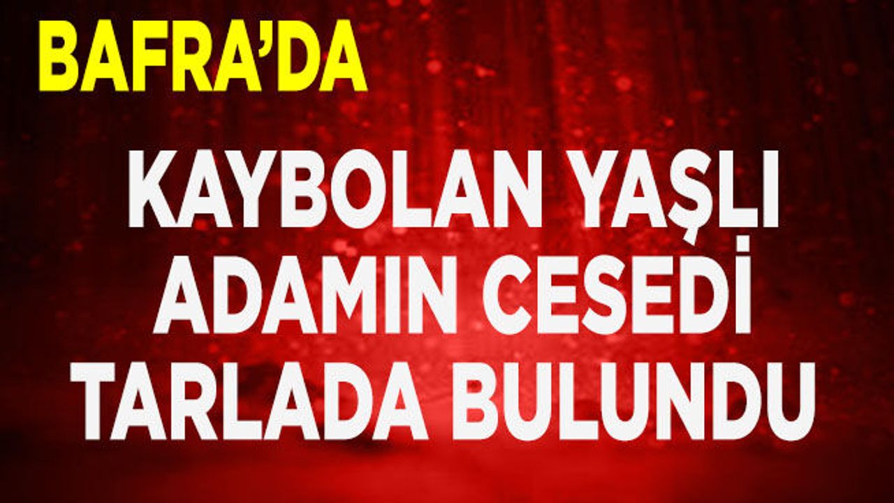 Bafra’da kaybolan yaşlı adamın tarlada cansız bedeni bulundu