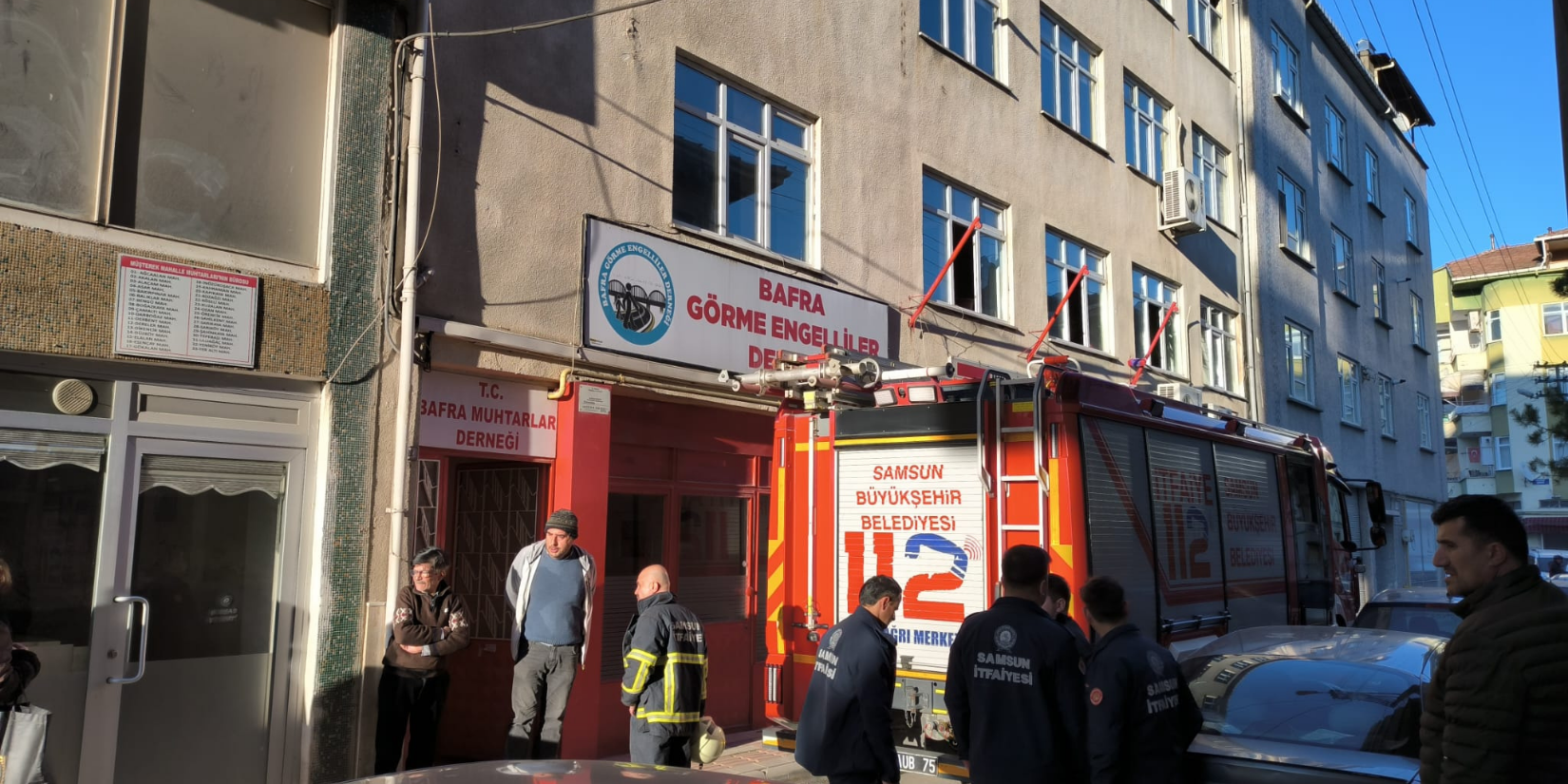 Bafra ‘daki Görme Engelliler Derneği’ndeki Yangın Korkuttu