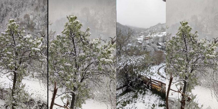 Nisan Ayında Kar Sürprizi Bafra’nın Yaylaları Beyaza büründü