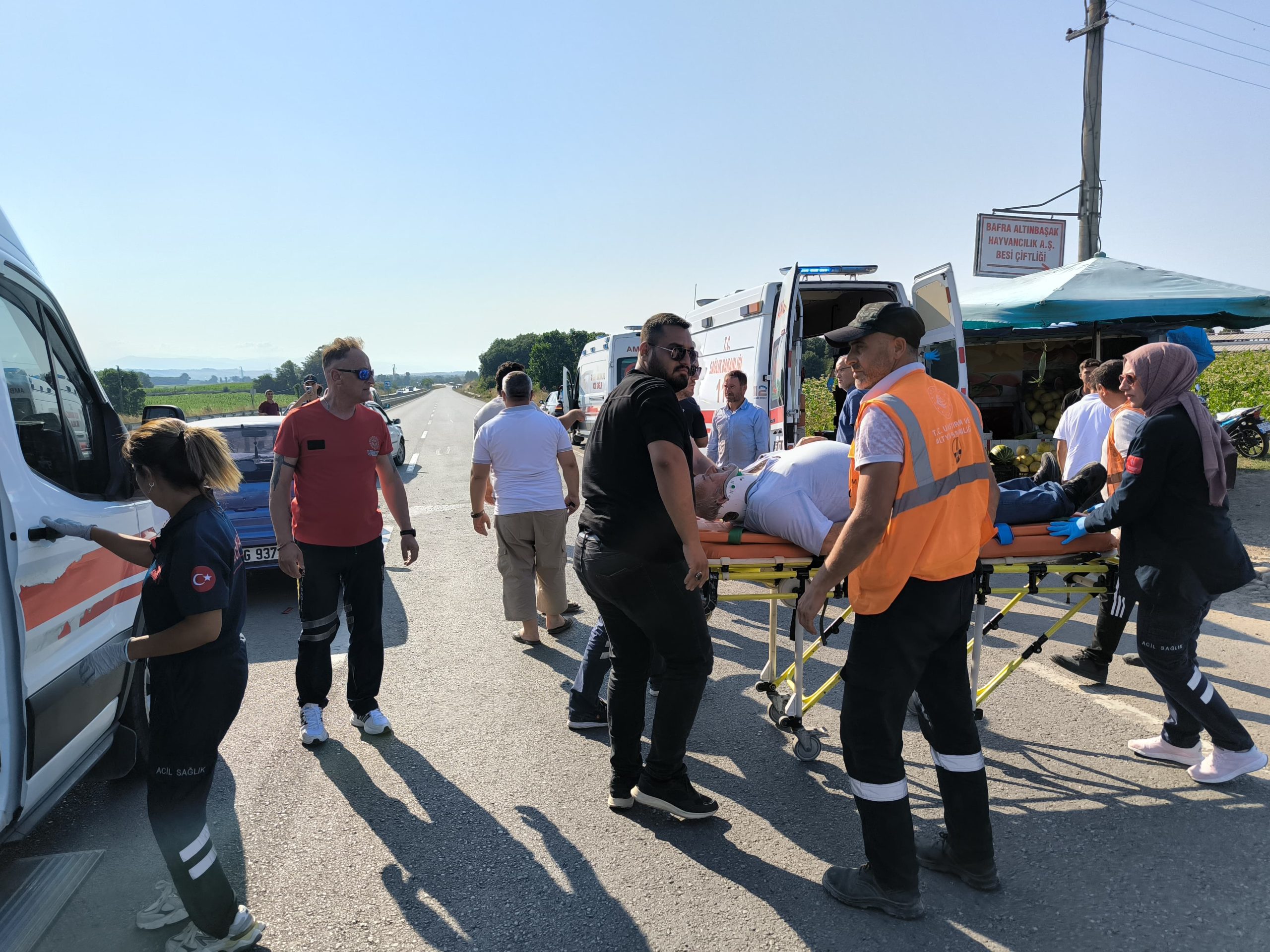 Bafra’da Trafik Kazası 2.si Çocuk 6 kişi yaralandı