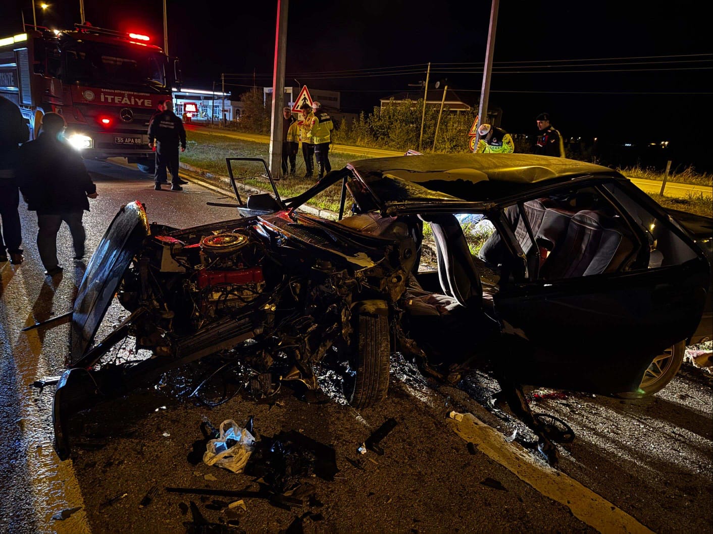 Alaçam’da Kaza Araç sürücüsü ağır yaralandı