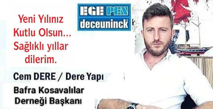 Bafra Kosavalılar Derneği Başkanı  Cem Dere Yeni Yıl Mesajı 