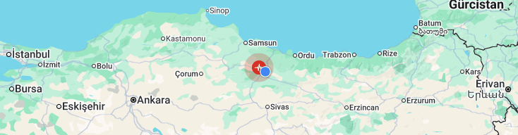 Merkez üstü Tokat’ın Niksar ilçesinde Depremde bir kaç il ve Bafra’da Hissedildi