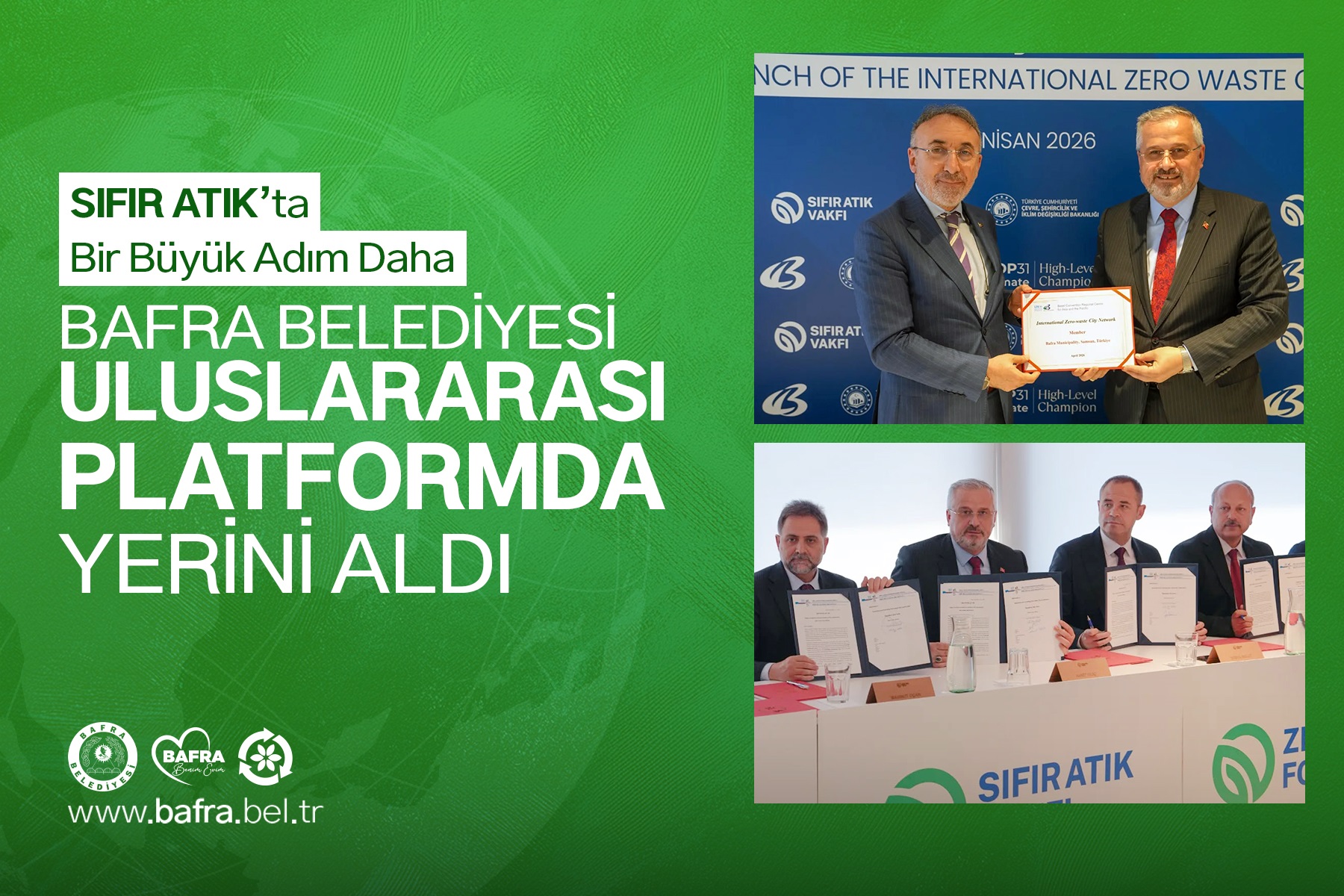 BAFRA BELEDİYESİ ULUSLARARASI PLATFORMDA YERİNİ ALDI
