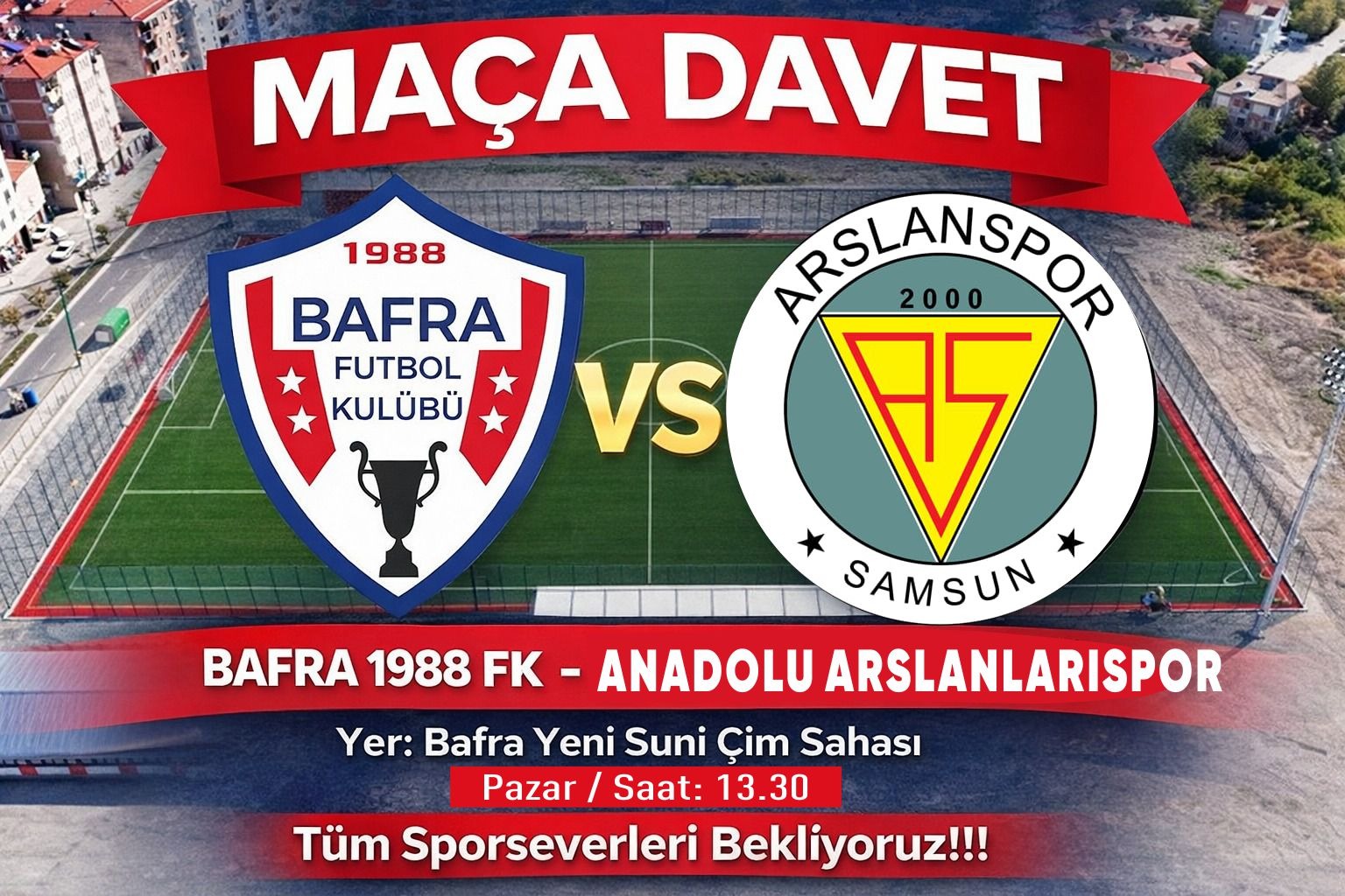 Bafra 1988 FK / Samsun Anadolu Arslanlarıspor’u Pazar Günü saat:13:30’da Konuk ediyor 