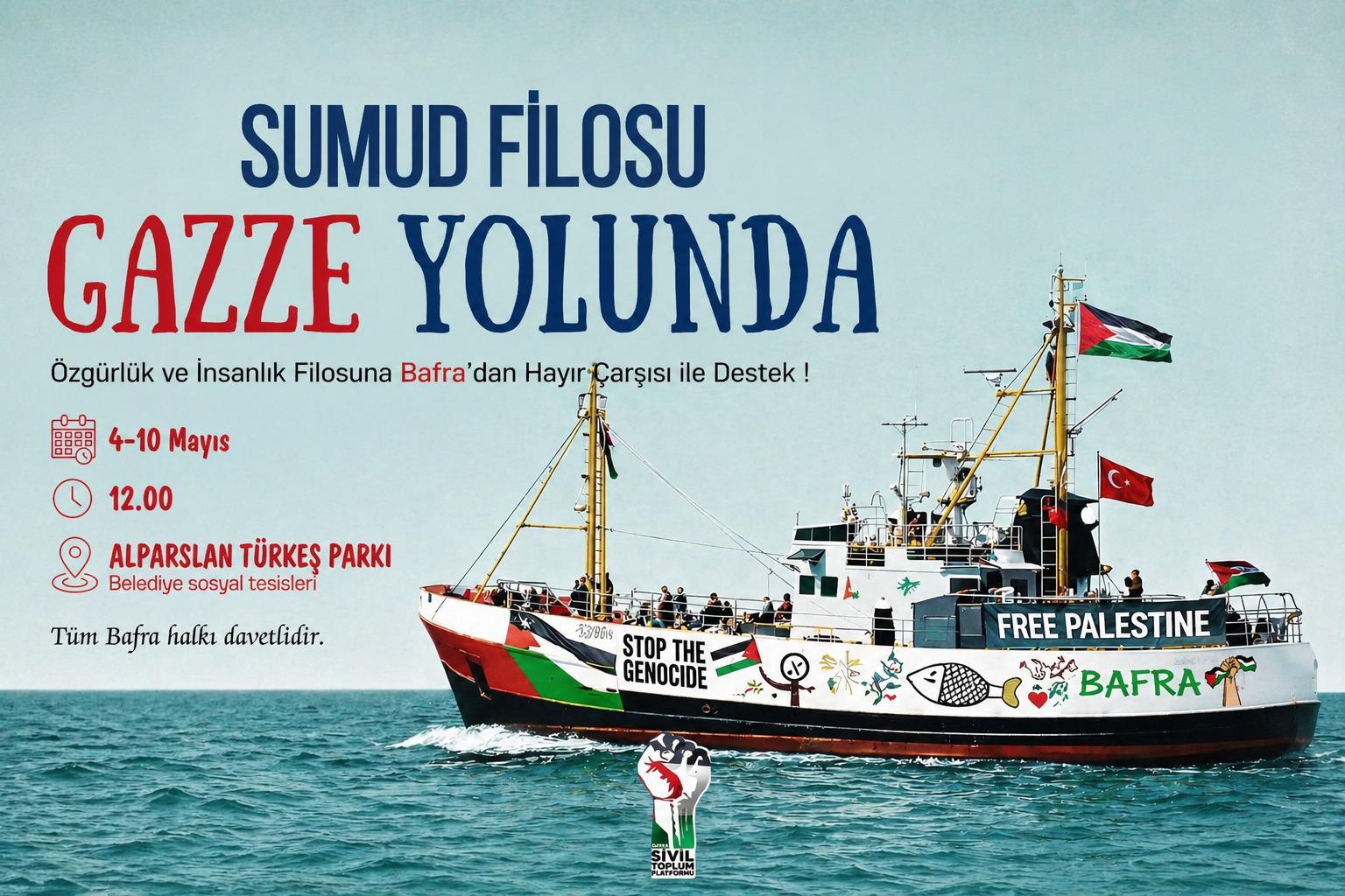 Bafra STK Platformu’ndan Gazze İçin Özgürlük ve Sumud Filosu Çağrısı